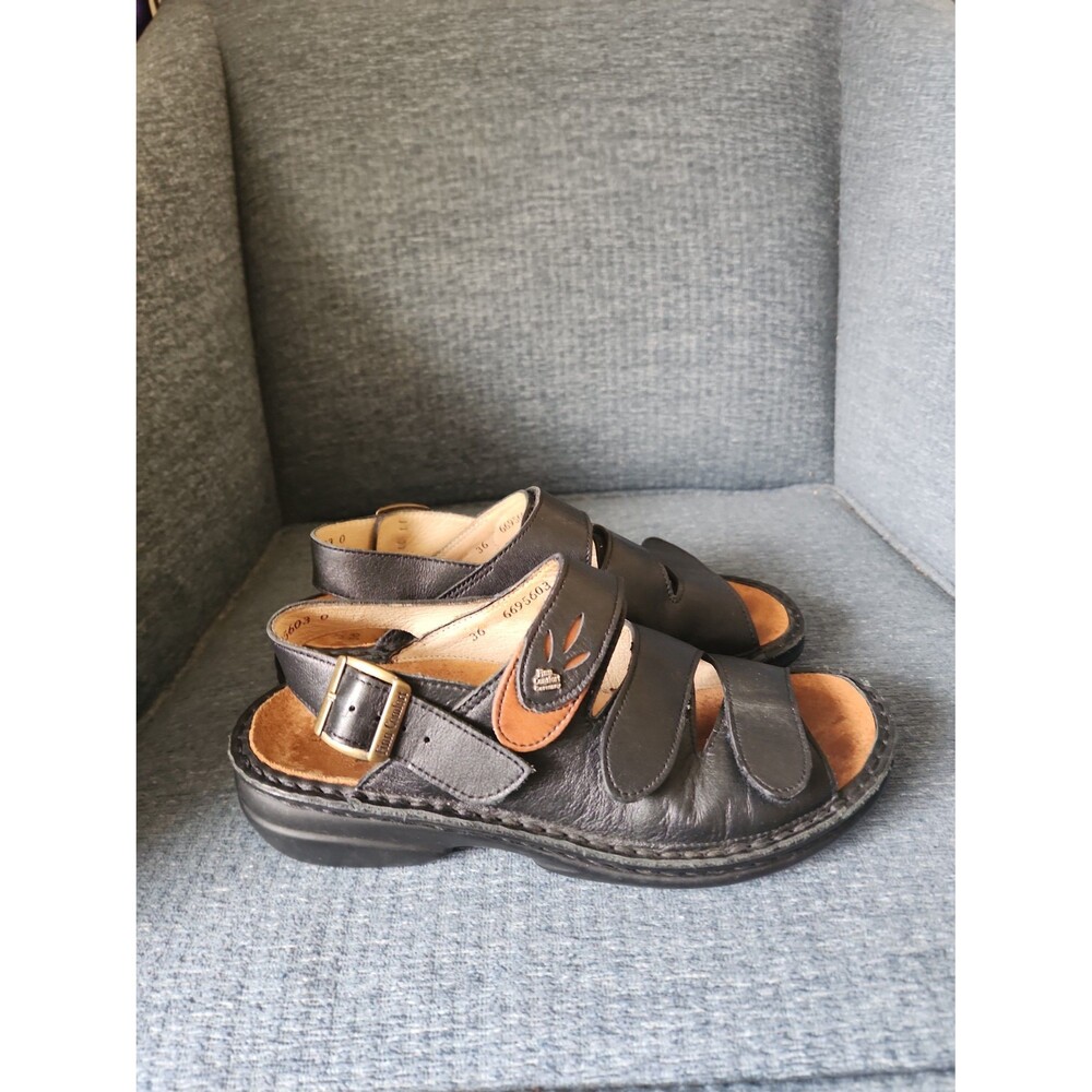 Finn Comfort Women's Black Leather Sandals Size 36 US 5.5